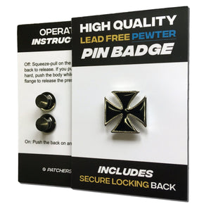 Maltese Cross Pewter Pin Badge - PATCHERS Pin Badge