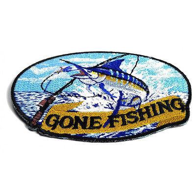 Marlin Gone Fishing Patch - PATCHERS Iron on Patch