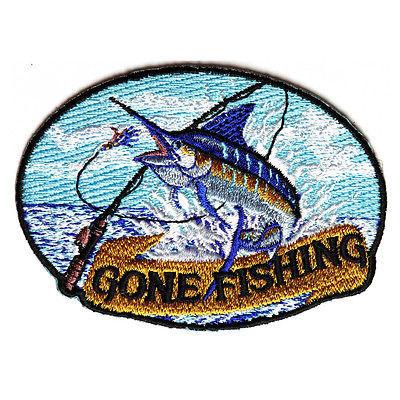 Marlin Gone Fishing Patch - PATCHERS Iron on Patch