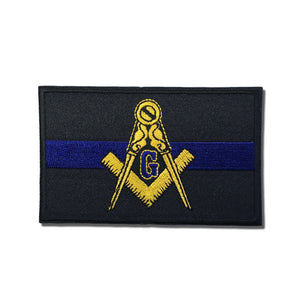 Masonic Thin Blue Line Police Patch - PATCHERS Iron on Patch