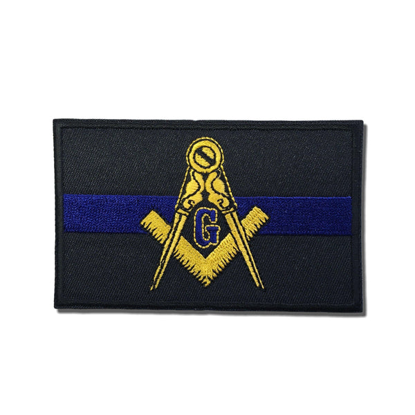 Masonic Thin Blue Line Police Patch - PATCHERS Iron on Patch