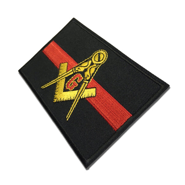 Masonic Thin Red Line Firefighters Patch - PATCHERS Iron on Patch