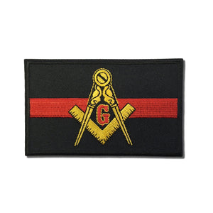 Masonic Thin Red Line Firefighters Patch - PATCHERS Iron on Patch