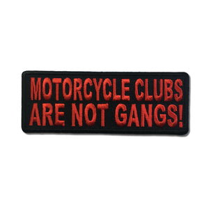 Motorcycle Clubs Are Not Gangs in Red Patch - PATCHERS Iron on Patch