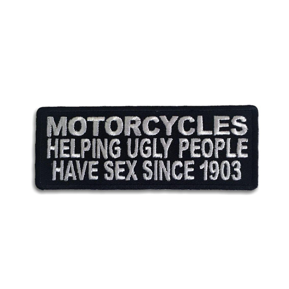 Embroidered Motorcycles Helping Ugly People Have Sex Iron On Patch Patchers 