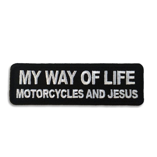 My Way Of Life Motorcycles and Jesus Patch - PATCHERS Iron on Patch