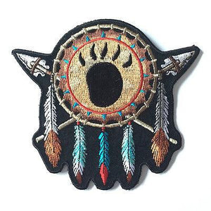 Native Indian Feathers Spears Patch - PATCHERS Iron on Patch