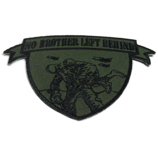 No Brother Left Behind Green Black Patch - PATCHERS Iron on Patch