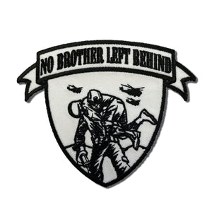 No Brother Left Behind White & Black Patch - PATCHERS Iron on Patch