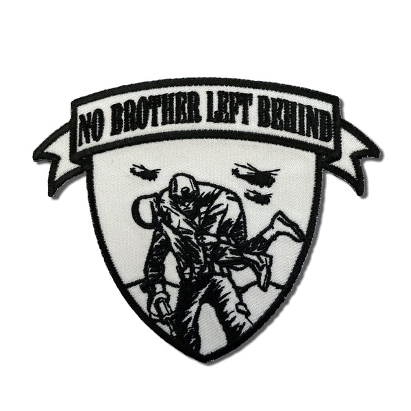 No Brother Left Behind White & Black Patch - PATCHERS Iron on Patch