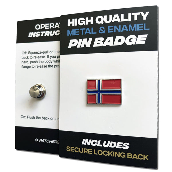 Norway Flag Pin Badge - PATCHERS Pin Badge