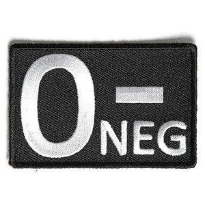 O- Blood Type O Negative Blood Group Patch - PATCHERS Iron on Patch