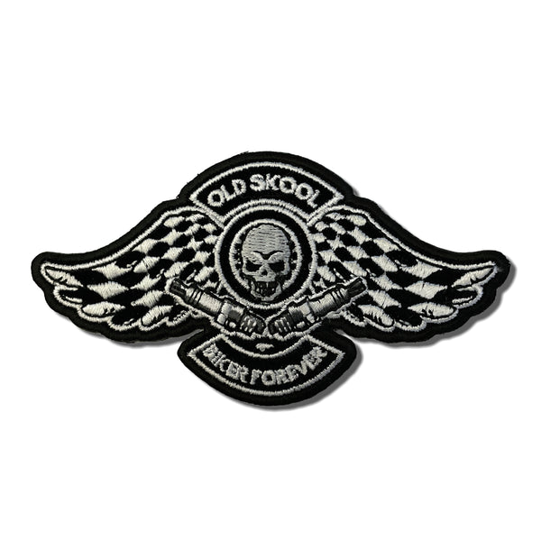 Old Skool Biker Forever Patch - PATCHERS Iron on Patch