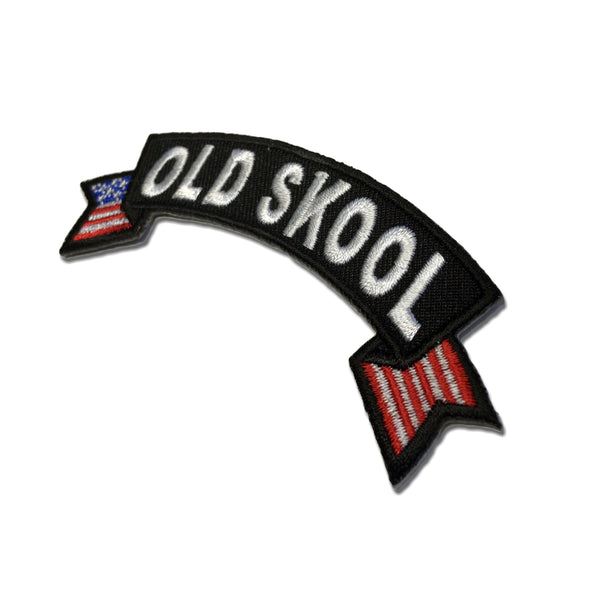 Old Skool Small US Flag Rocker Patch - PATCHERS Iron on Patch