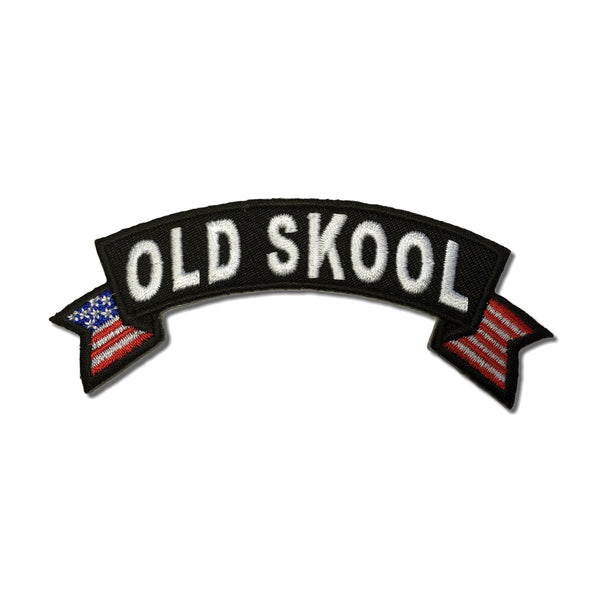Old Skool Small US Flag Rocker Patch - PATCHERS Iron on Patch