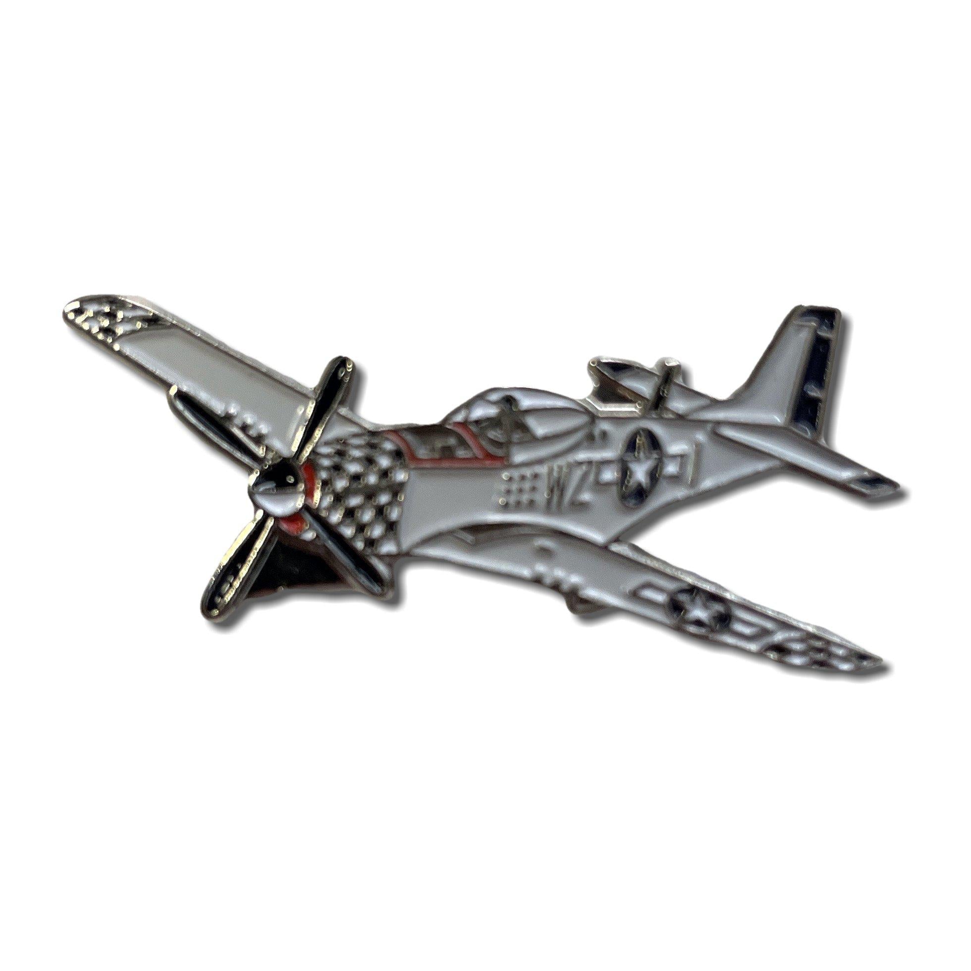 Metal & Enamel P51 Mustang Plane Pin Badge with Secure Locking