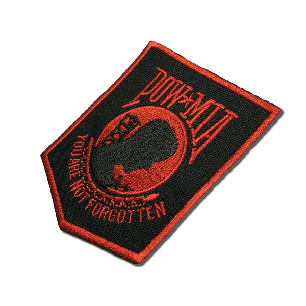 POW MIA Black Red Patch - PATCHERS Iron on Patch