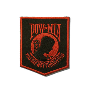 POW MIA Black Red Patch - PATCHERS Iron on Patch