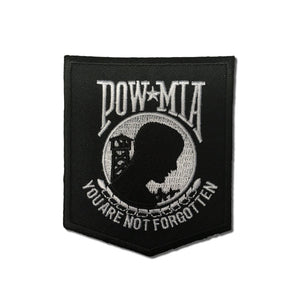 POW MIA Black White Patch - PATCHERS Iron on Patch