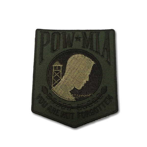 POW MIA Subdued Green Patch - PATCHERS Iron on Patch