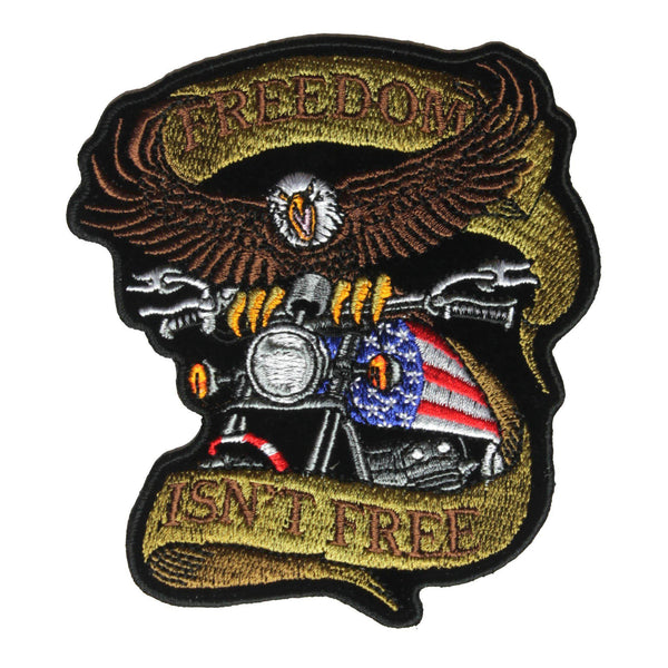 Patriotic Eagle Biker Freedom Isn't Free Patch - PATCHERS Iron on Patch