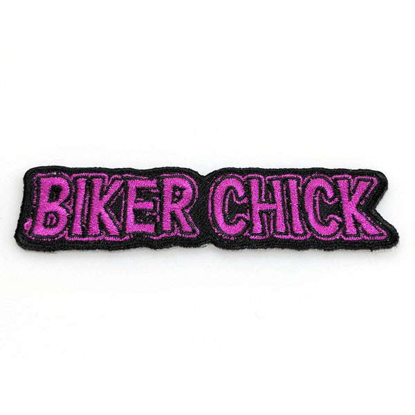 Pink Biker Chick Patch - PATCHERS Iron on Patch
