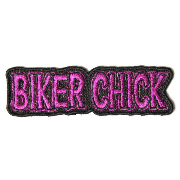 Pink Biker Chick Patch - PATCHERS Iron on Patch