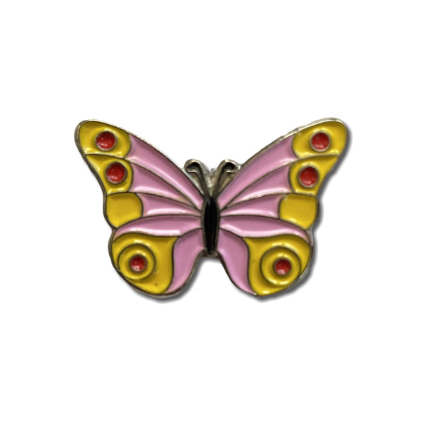 Pink Butterfly Pin Badge - PATCHERS Pin Badge