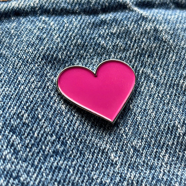 Pink Heart Pin Badge - PATCHERS Pin Badge