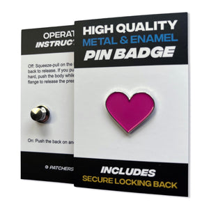 Pink Heart Pin Badge - PATCHERS Pin Badge