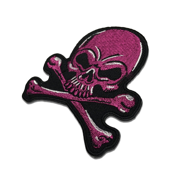 Pink Skull & Bones Patch - PATCHERS Iron on Patch