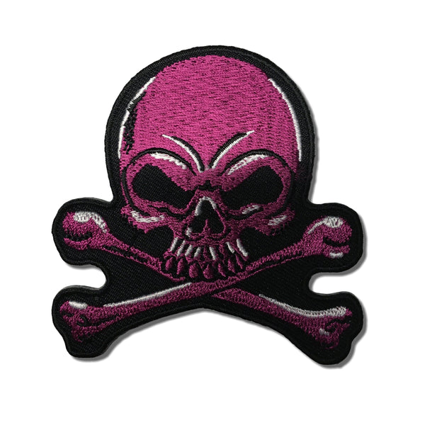 Pink Skull & Bones Patch - PATCHERS Iron on Patch