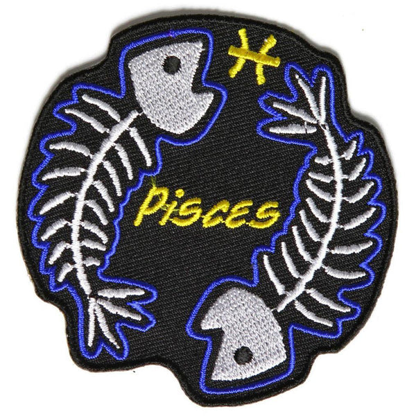 Pisces Skull Zodiac Patch - PATCHERS Iron on Patch
