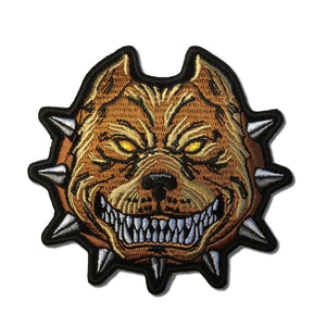 Pitbull Spike Collar Dog Patch - PATCHERS Iron on Patch