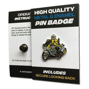 Police Motorbike Pin Badge - PATCHERS Pin Badge