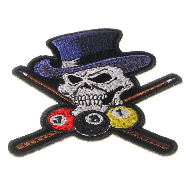 Pool Shark Skull Patch - PATCHERS Iron on Patch