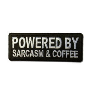 Powered By Sarcasm and Coffee Patch - PATCHERS Iron on Patch
