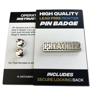 Preacher 3D Polished Pewter Pin Badge - PATCHERS Pin Badge