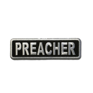 Preacher White on Black Patch - PATCHERS Iron on Patch
