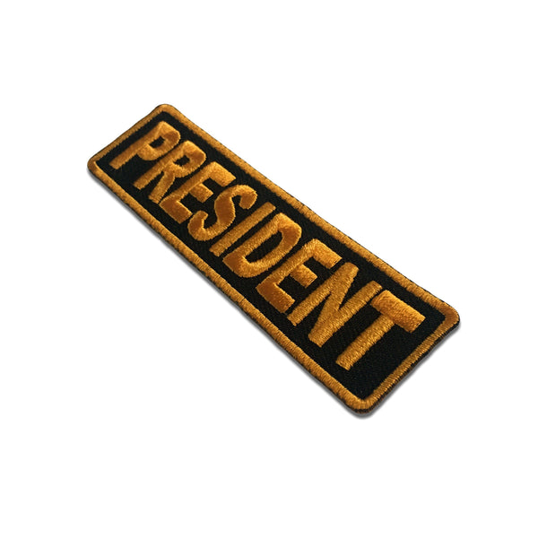 President Yellow on Black Patch - PATCHERS Iron on Patch