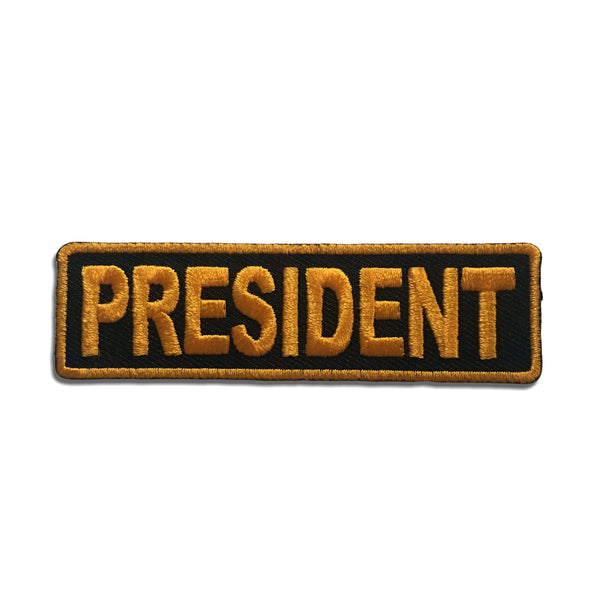 President Yellow on Black Patch - PATCHERS Iron on Patch