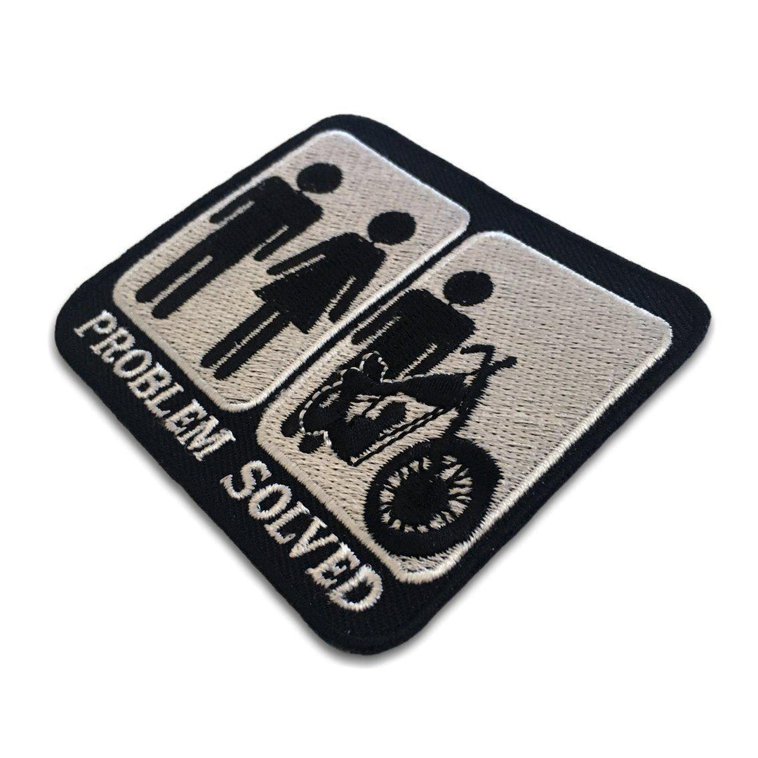 Solved Problem Patch Embroidered Problem Solved Marriage & Motorcycle Iron on Sew on Patch ...