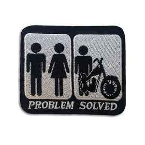Problem Solved Marriage & Motorcycle Patch - PATCHERS Iron on Patch