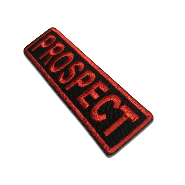 Prospect Red on Black Patch - PATCHERS Iron on Patch