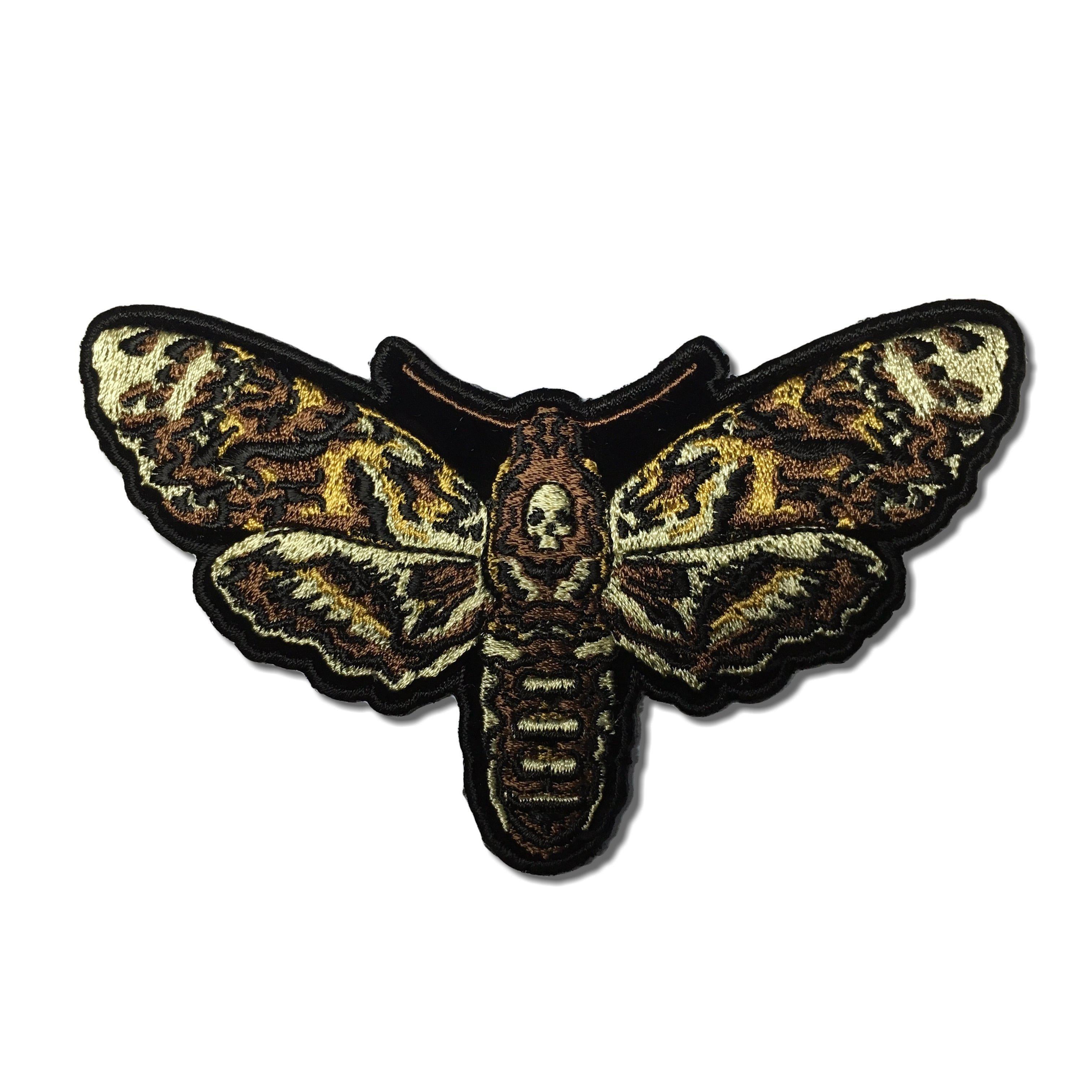 Embroidered Psycho Moth with Skull Iron on Sew on Patch – PATCHERS