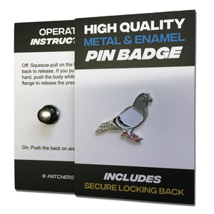 Racing Pigeon Pin Badge - PATCHERS Pin Badge