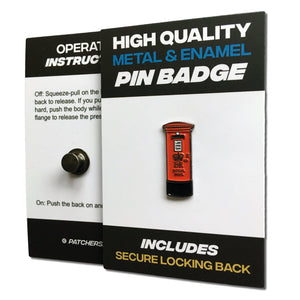 Red British Post Box Pin Badge - PATCHERS Pin Badge