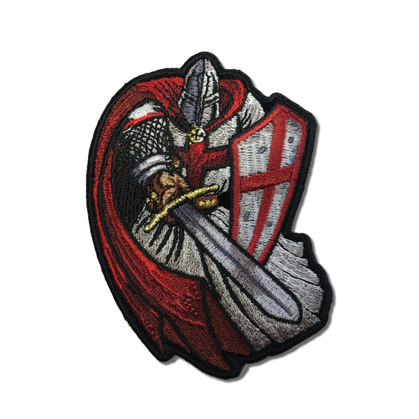 Red Cape Crusader Templar Knight Patch - PATCHERS Iron on Patch