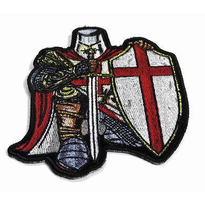 Red Crusader Knight Christian Patch - PATCHERS Iron on Patch