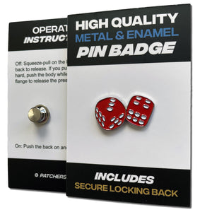 Red Dice Pin Badge - PATCHERS Pin Badge